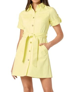 Shoshanna Sunburst Denim Corie Dress - Yellow
