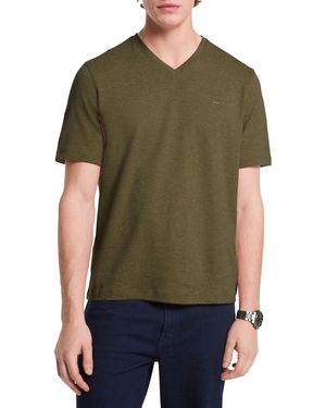 Michael Kors T-shirt da uomo Liquid Jersey Mk con scollo a V - Verde
