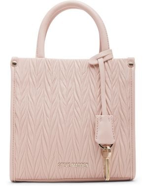 Steve Madden Larry Matelasse Mini Box Tote - Pink