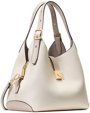 Kate Spade Deco Colorblocked Pebbled Leather Medium Crossbody Tote - Black