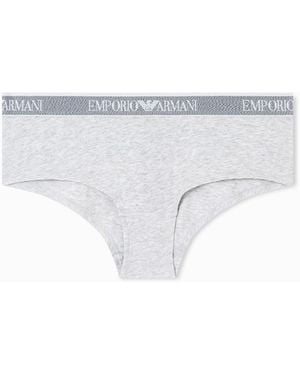 Emporio Armani Iconic Logo Band Cheeky Brief - White