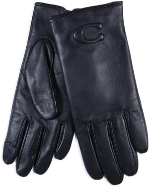 COACH Tabby C Leather Glove - Blue