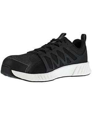 Reebok Work Rb4311 Fusion Flexweave Safety Composite Toe Athletic Work Shoe Black And White