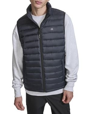 Champion Packable Puffer Vest With Stand Collar - Gray
