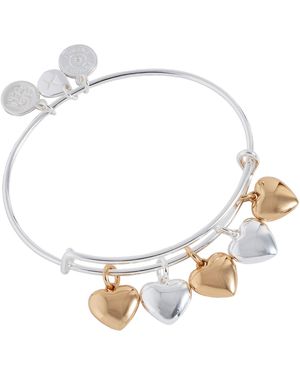 ALEX AND ANI Puffy Heart Multi-charm Bangle - Metallic