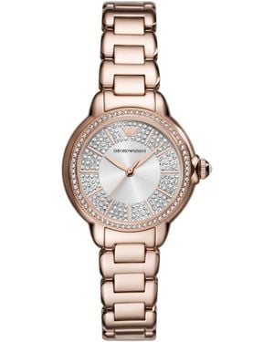 Emporio Armani Three-hand Rose Gold-tone Stainless Steel Watch - Metallic