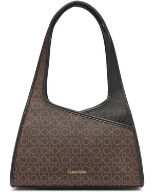 Calvin Klein Lyla Triple Compartment Satchel - Brown