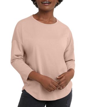 Hanes Essentials Three-quarter Sleeve Tee - Brown