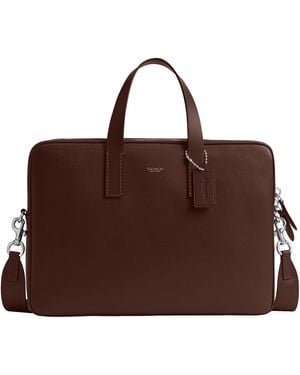 COACH Carlyle Bag In Polished Pebble - Brown