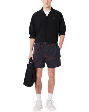 Lacoste Relaxed Fit Ultra Light Cargo Shorts - Black