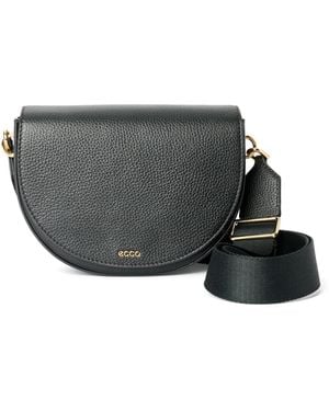 Ecco Classic Saddle Crossbody Bag - Gray