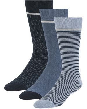 Ted Baker 3 Pack Pattern Crew Dress Socken - Blau