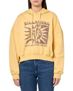 Billabong Logo Cropped Hoodie Fleece Sweatshirt Hooded - Blue