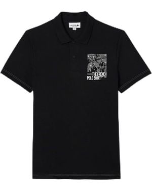 Lacoste Regular Fit Movement Printed Polo Shirt - Black