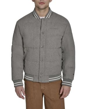 Champion Varsity Bomber Puffer Jacket - Gray