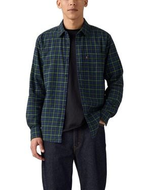 Levi's Classic 1 Pocket Long Sleeve Button Up Shirt, - Blue