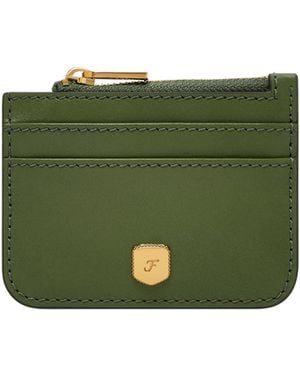 Fossil Lennox Zip Card Case Wallet - Green