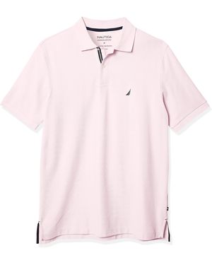 Nautica Big-tall Classic Fit Short Sleeve Solid Performance Deck Polo Shirt Shirt - Pink
