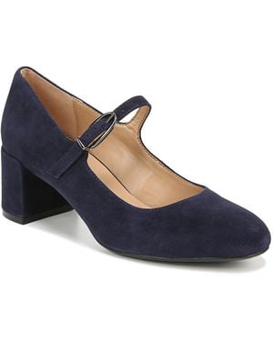 Naturalizer S Renny Block Heel Mary Jane Navy Blue Suede 9.5 M