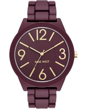 Nine West Rubberized Bracelet Watch - Purple