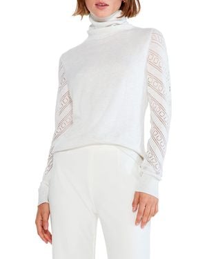 NIC+ZOE Nic+zoe Pointelle Turtleneck Sweater Tee - White