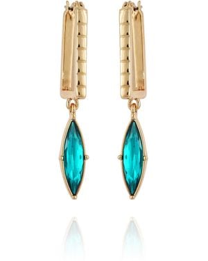 Guess Boucles d'oreilles créoles en cristal doré - Bleu