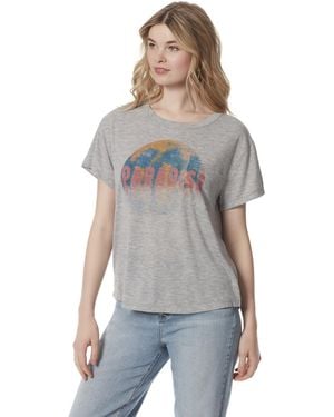 Jessica Simpson Harlow Crew Neck Single Chest Pocket Tee Shirt Standard - Gray