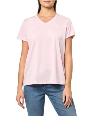 Under Armour S Tech Short Sleeve V Neck, - White