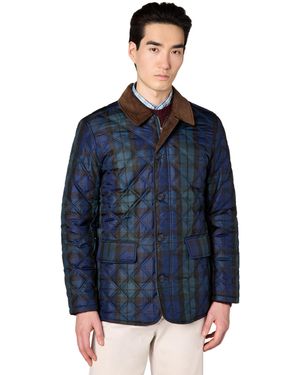 Brooks Brothers Quilted Pattern Walking Coat - Blue