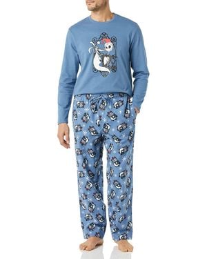 Amazon Essentials Disney | Marvel | Star Wars Flannel Pyjama Sleep Sets - Blue