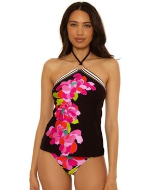 Trina Turk Standard Bougainvillea Reversible Ring Tankini - Red