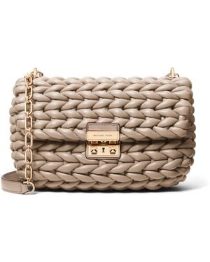 Michael Kors Tribeca Large Convertible Chain Shoulder Bag - Natural
