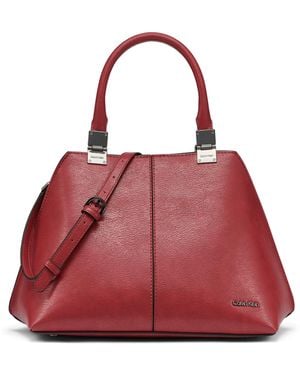 Calvin Klein Granite Geometric Satchel – 2 In - Red