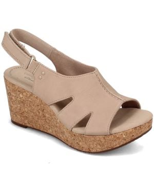 Clarks Womens Annadel Bari Wedges Sandals - Natural
