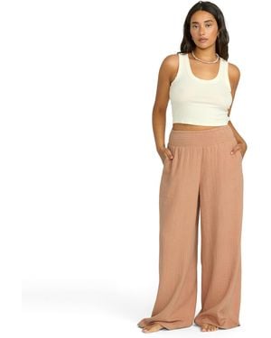 Billabong Relaxed Fit New Waves Gauze Elastic Waist Pants - Natural