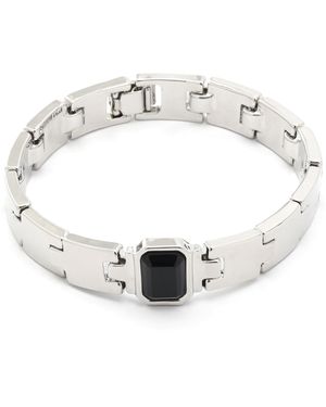 Steve Madden Stone Gem Watch Chain Bracelet - Metallic