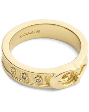 COACH Jewelry Signature C Buckle Band Ring - Metallic