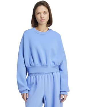 adidas All Szn Soft Lux Loose Crewneck Sweatshirt - White