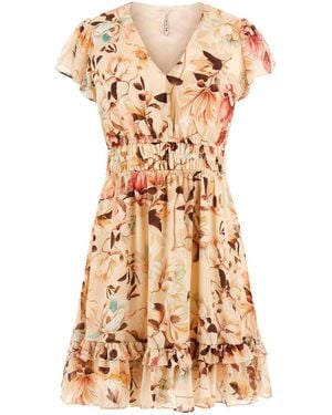 Guess Eco Short Sleeve Brigida Flare Dress - White