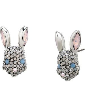 Betsey Johnson Spring Bunny Stud Earrings - Metallic