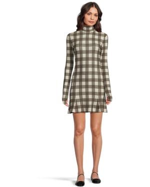 Norma Kamali Long Sleeve Turtle Fishtail Mini Dress - White