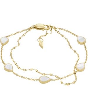 Fossil Teardrop Mother Of Pearl Chain Bracelet - Metallic