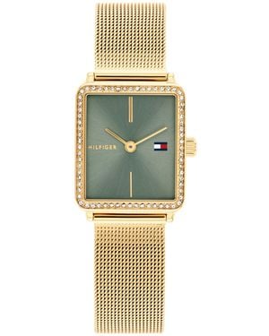 Tommy Hilfiger Tank Style Watch – Stainless Steel Case With Crystal - Multicolor