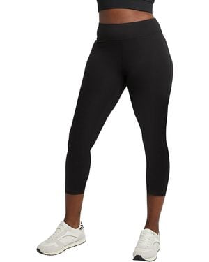 Hanes Womens Stretch Jersey Capri Leggings - Black