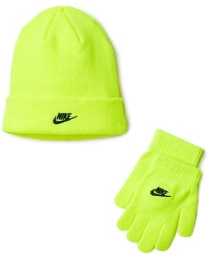Nike Beanie And Glove/mitten Set - Yellow