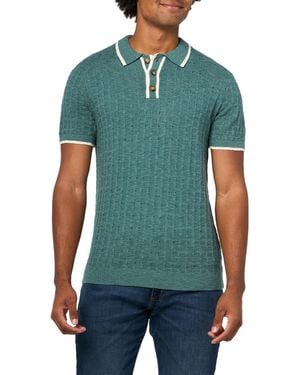 Lucky Brand Short Sleeve Tipped Polo Sweater - Green