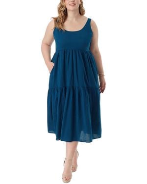 Jessica Simpson Plus Size Cheryl Sleeveless Two Tiered Maxi Dress - Blue