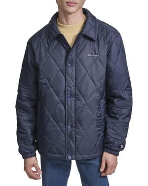 Champion Diamond Quilted Active Coaches Jacket - Blue