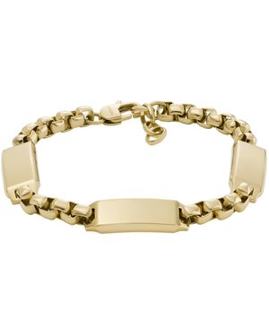 Fossil Drew Gold-tone Stainless Steel Chain Bracelet - Metallic