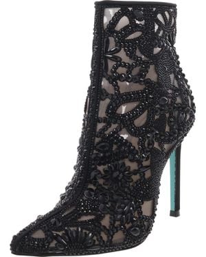 Betsey Johnson Bolt Sheer Pointed Toe Booties - Black